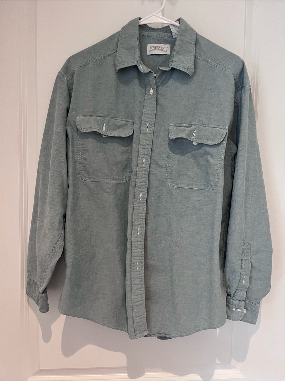 Lands' End Sage Green Button-Down Shirt